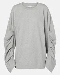 Dries van Noten Top oversize in jersey di cotone Grigio