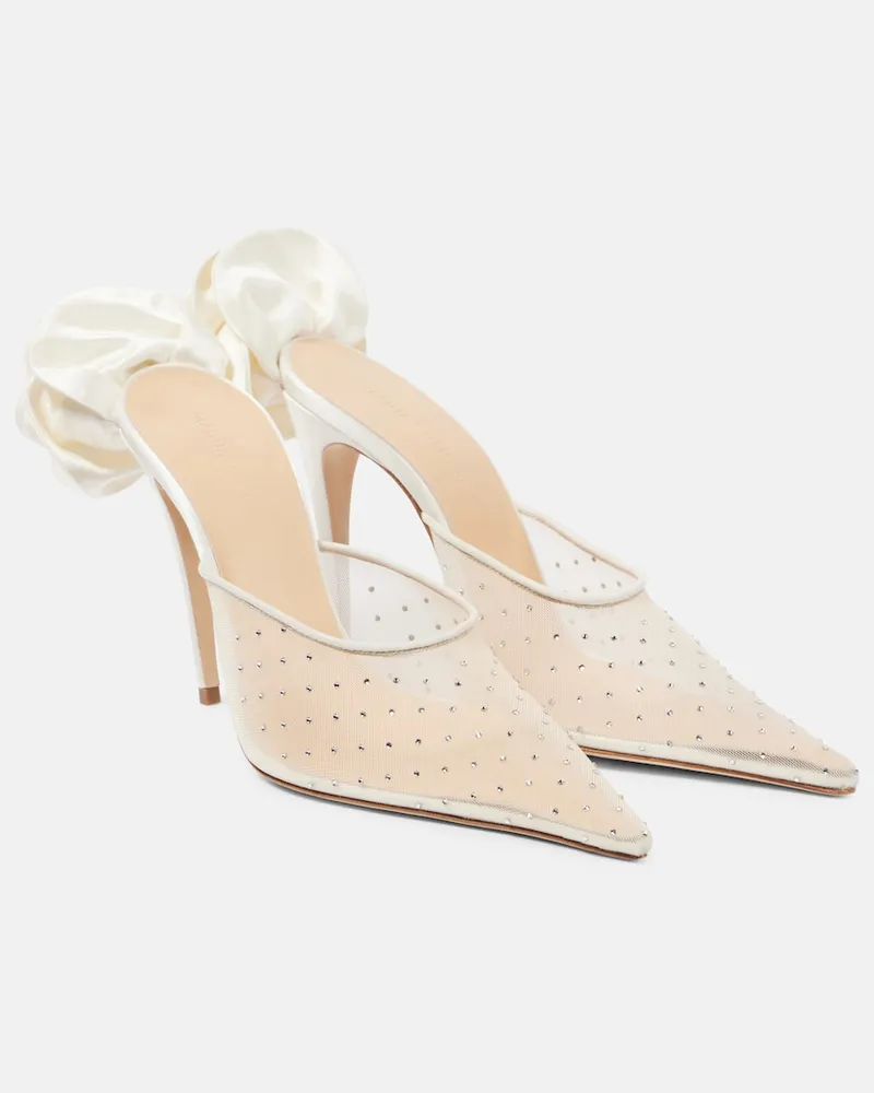 Magda Butrym Mules in mesh con applicazioni Bianco