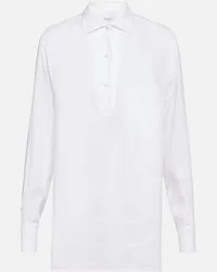 Loro Piana Camicia in lino Bianco