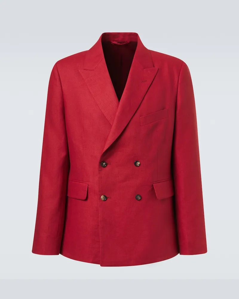 BODE Blazer doppiopetto in lino Rosso