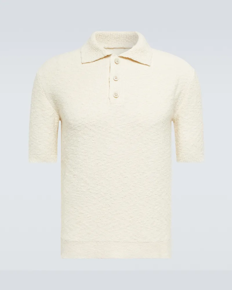 Maison Margiela Polo in misto cotone bouclÃ Bianco