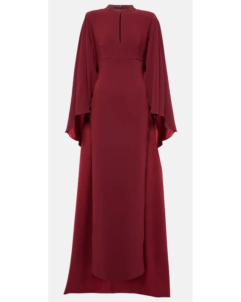 Roland Mouret Abito lungo con cristalli Rosso