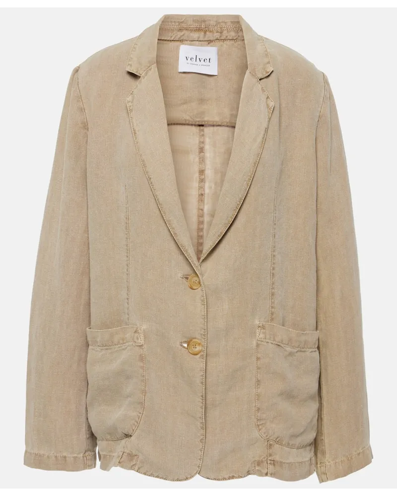 Velvet Blazer Lenny in lino Marrone