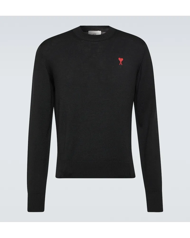 AMI Paris Pullover Ami De Coeur in lana Nero