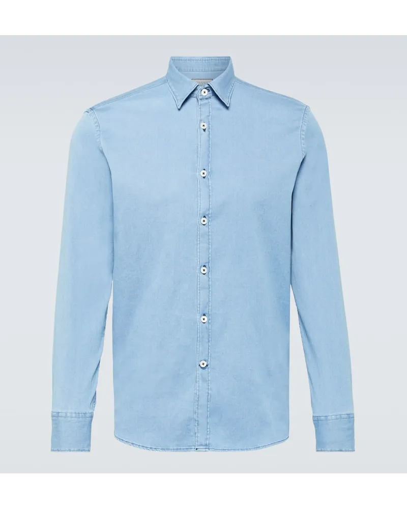 Canali Camicia di jeans Blu