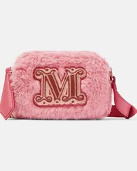 Max Mara Borsa a tracolla in tessuto teddy Rosa