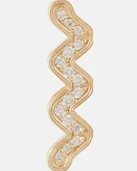 Sydney Evan Orecchino singolo Wavy Stud in oro 14 kt con diamanti Oro