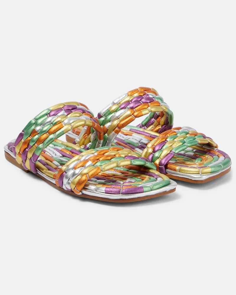 Dries van Noten Sandali in pelle metallizzata Multicolore