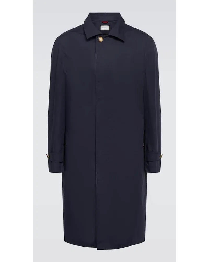 Brunello Cucinelli Soprabito in misto cotone Blu