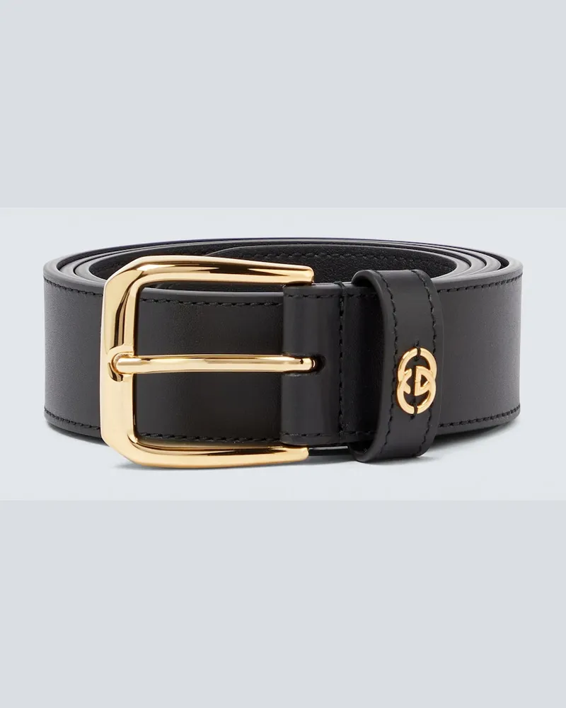 Gucci Cintura Interlocking G in pelle Nero