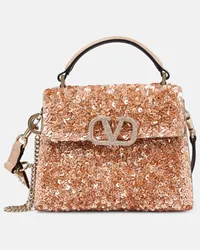 Valentino Garavani Borsa a mano VSling in pelle con paillettes Oro