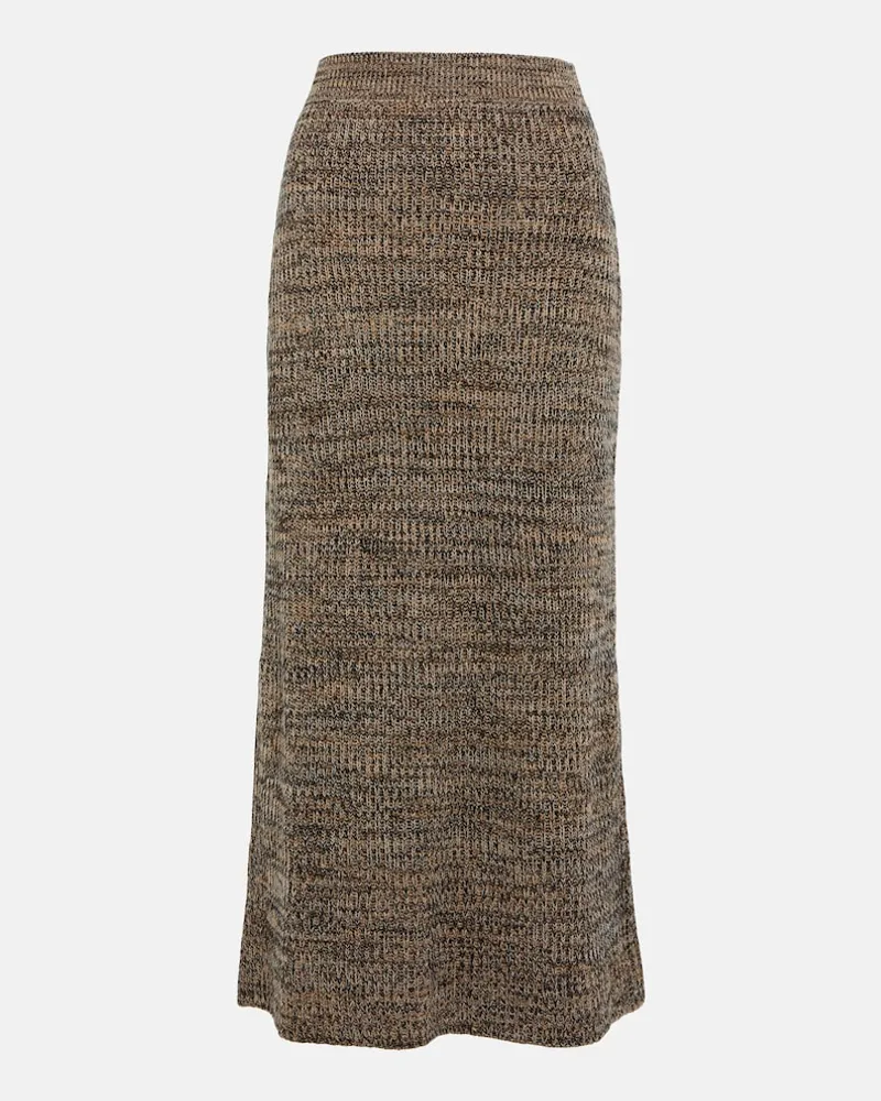 Chloé ChloÃ© Gonna in misto cashmere e seta Marrone