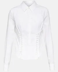 Marine Serre Camicia in cotone traforato con ricamo Bianco