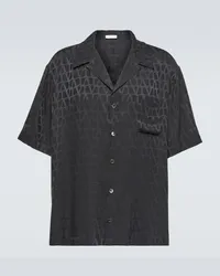 Valentino Garavani Camicia in seta Toile Iconographe Nero