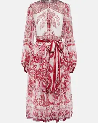 Dolce & Gabbana Abito midi in chiffon di seta Rosa