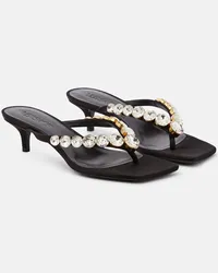 Versace Sandali infradito High Summer in raso Nero