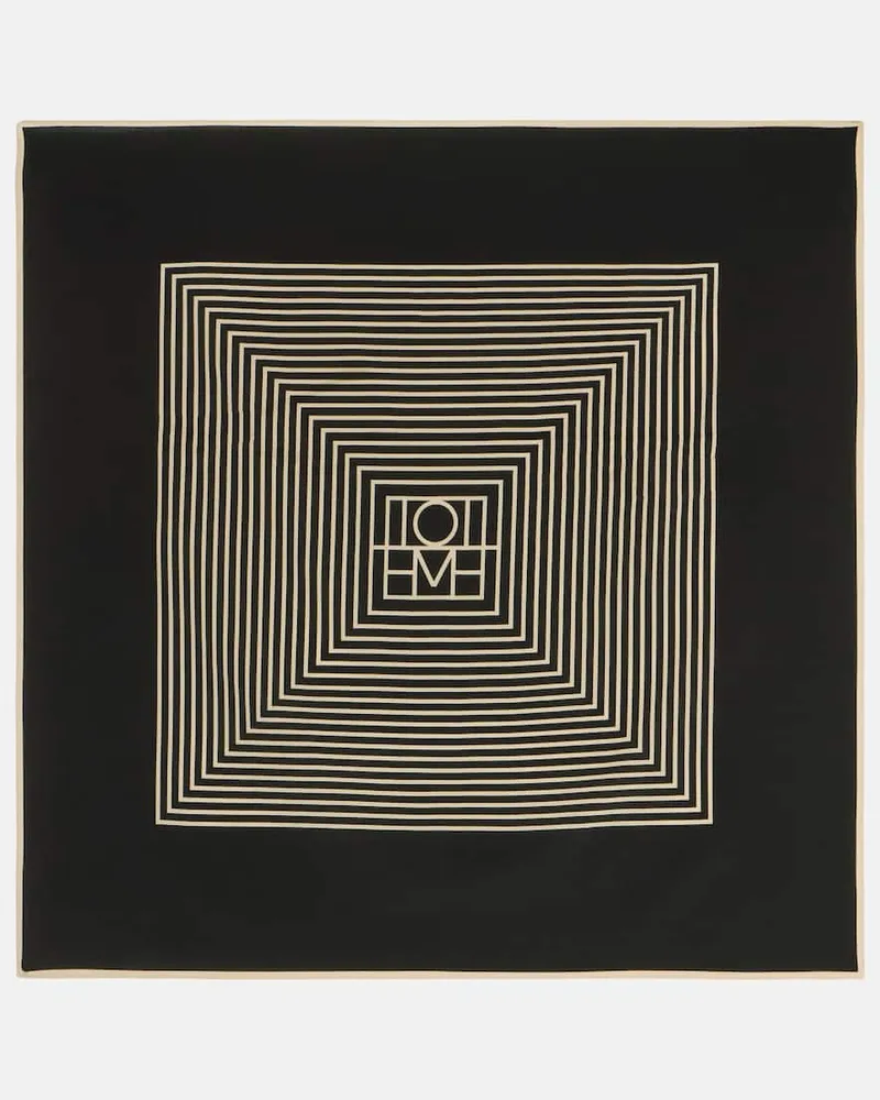 Totême Foulard in seta con stampa Nero