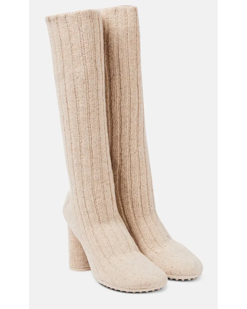 Bottega Veneta Stivali Atomic in maglia Beige