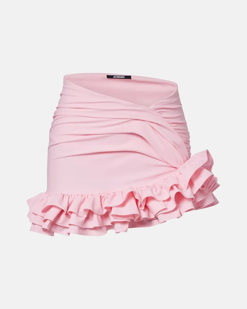 Jacquemus Gonna corta Playa in jersey con volant Rosa