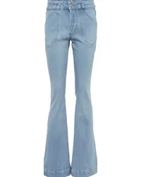 Frame Denim Jeans Double Button Flare a vita alta Blu