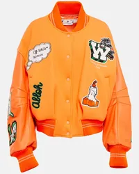 OFF-WHITE Bomber in misto lana Arancione