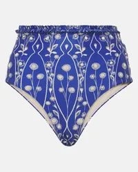 AGUA BENDITA Slip bikini Nopal a vita alta Blu