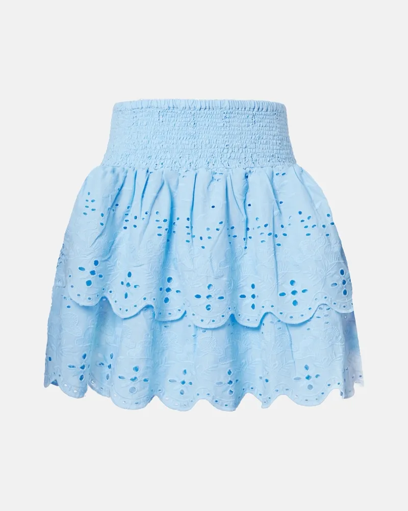 Melissa Odabash Minigonna Riri in cotone sangallo Blu