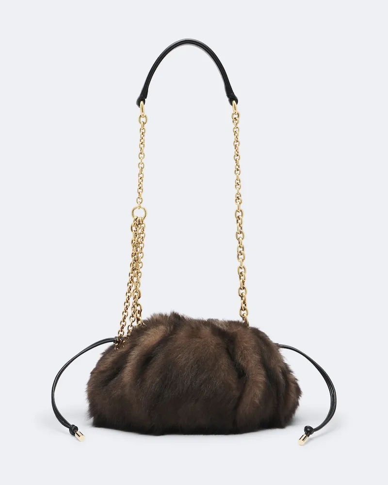 Chloé Chloé Borsa a spalla Chloé in shearling plissé Marrone