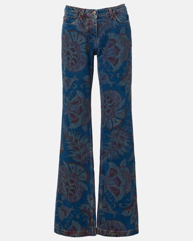 Etro Jeans flared con stampa Blu