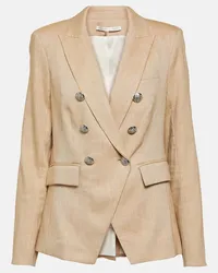 Veronica Beard Blazer Miller Dickey in misto lino Beige