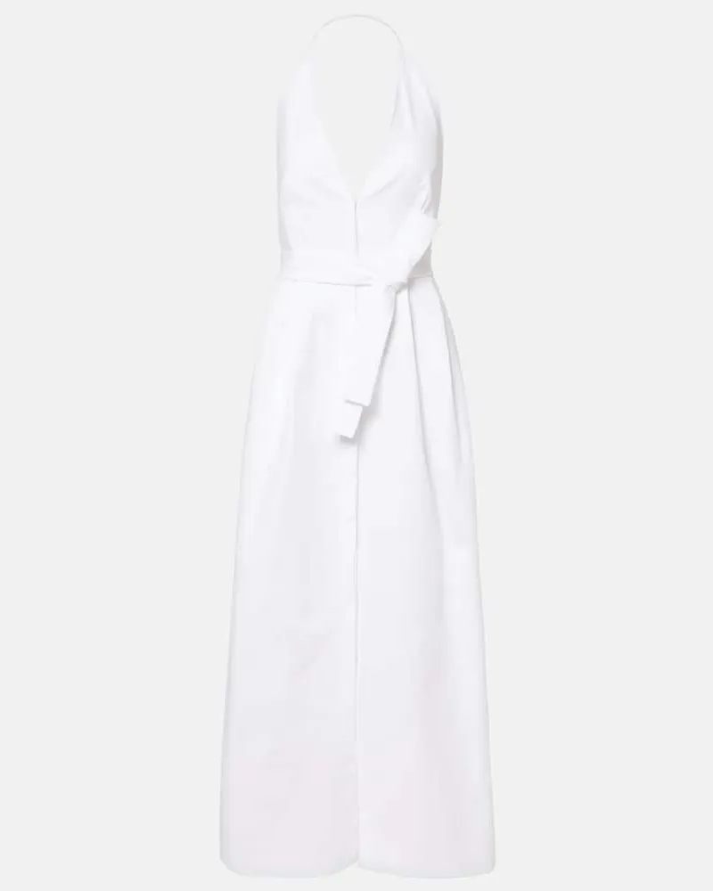 Max Mara Abito lungo in gabardine di misto cotone Bianco