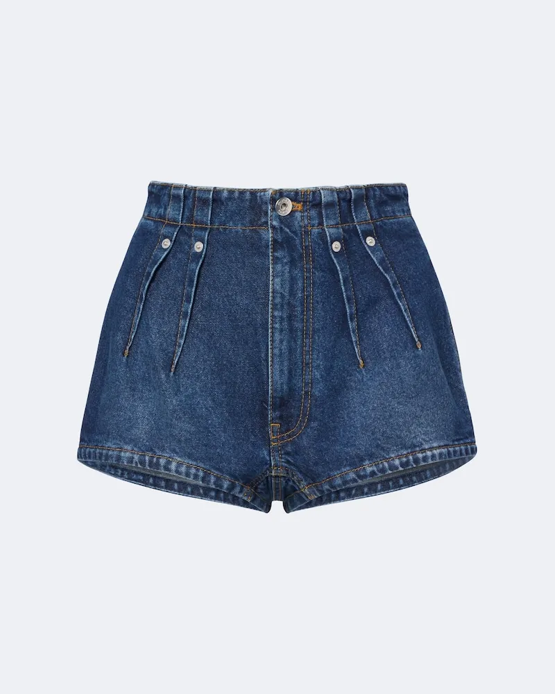 Thierry Mugler Shorts di jeans con pinces Blu