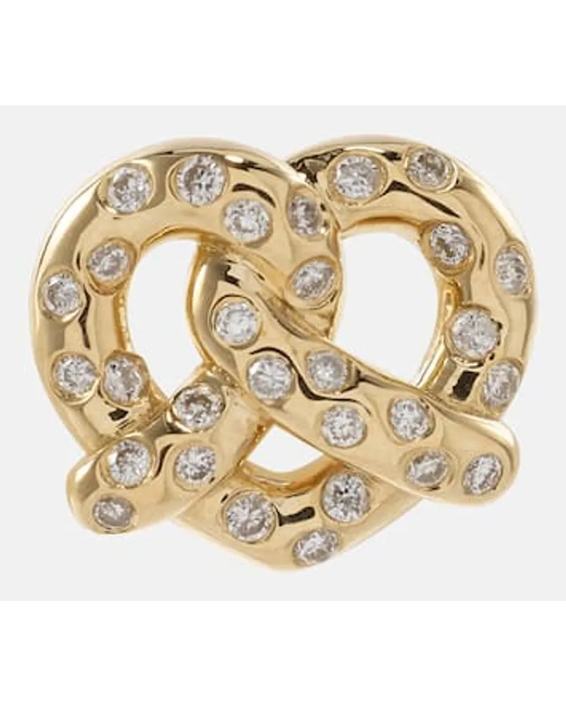 Sydney Evan Orecchino singolo Pretzel in oro 14kt con diamanti Oro