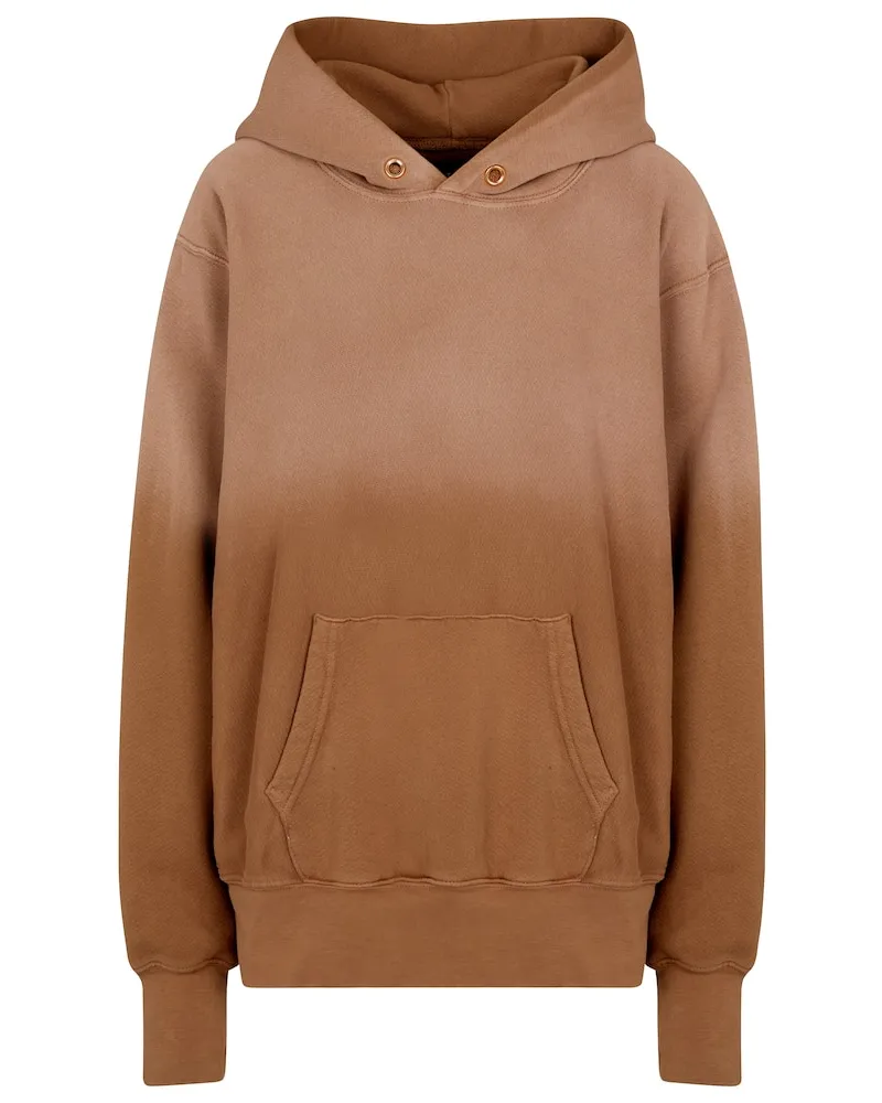 LES TIEN Felpa in cotone con cappuccio Marrone