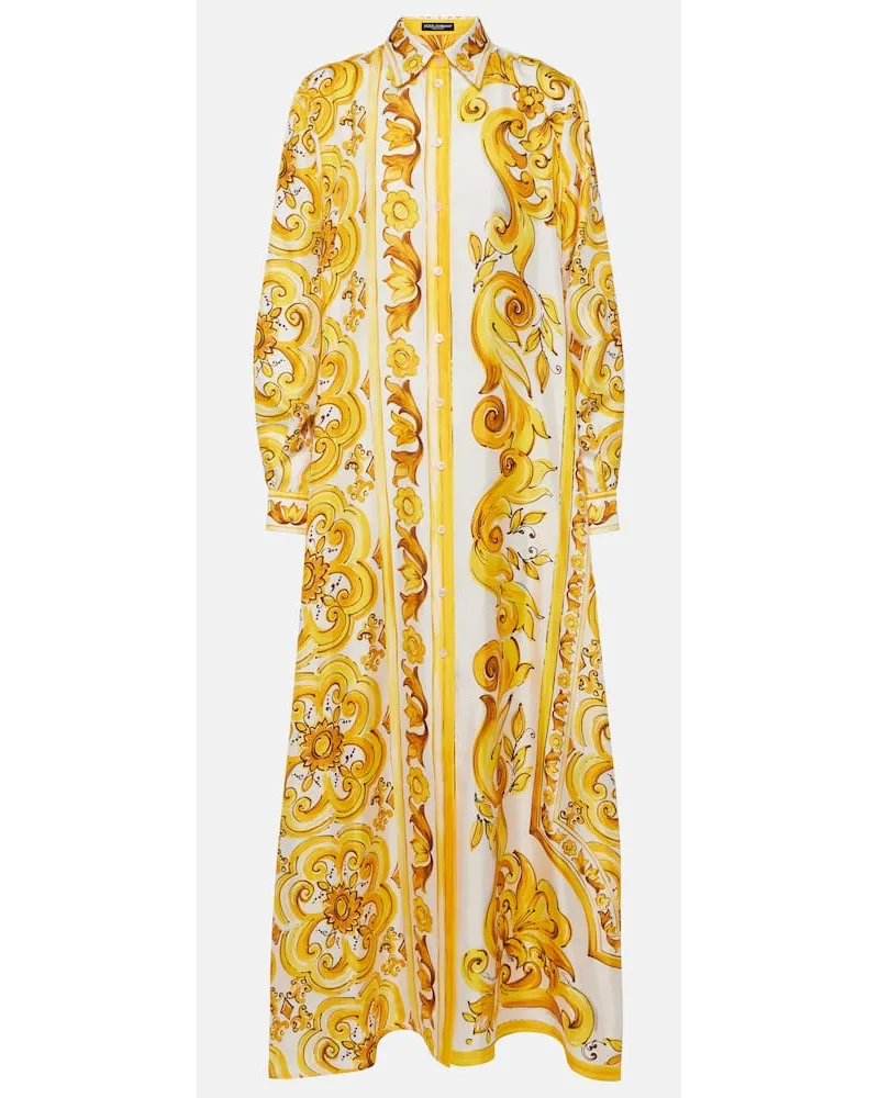 Dolce & Gabbana Caftano Majolica in seta Giallo