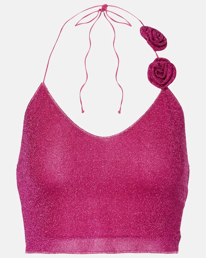 Oséree OsÃ©ree Top LumiÃ¨re in lamÃ Rosa
