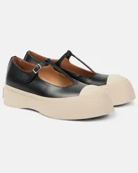 Marni Ballerine Mary Jane in pelle con plateau Nero