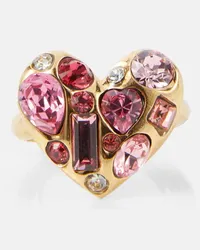 Oscar de la Renta Anello Gemstone Heart con cristalli Rosa