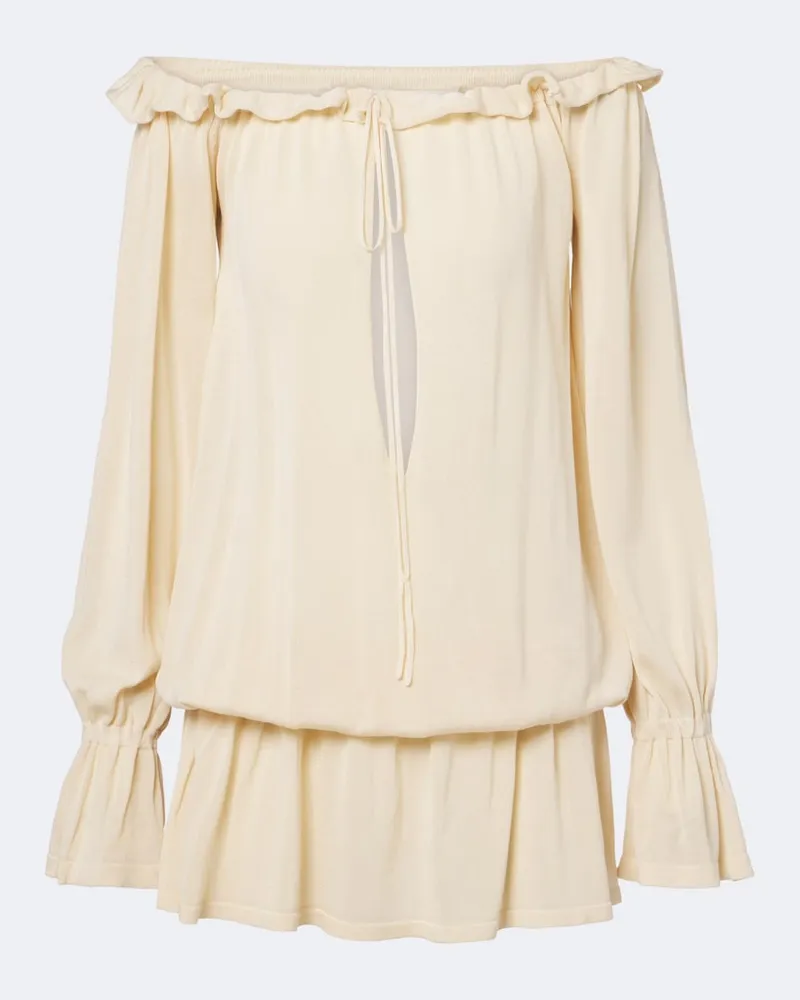Aya Muse Abito corto Cryo con volant Beige