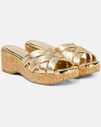 Jimmy Choo Sandali Maribou 50 in pelle metallizzata Oro