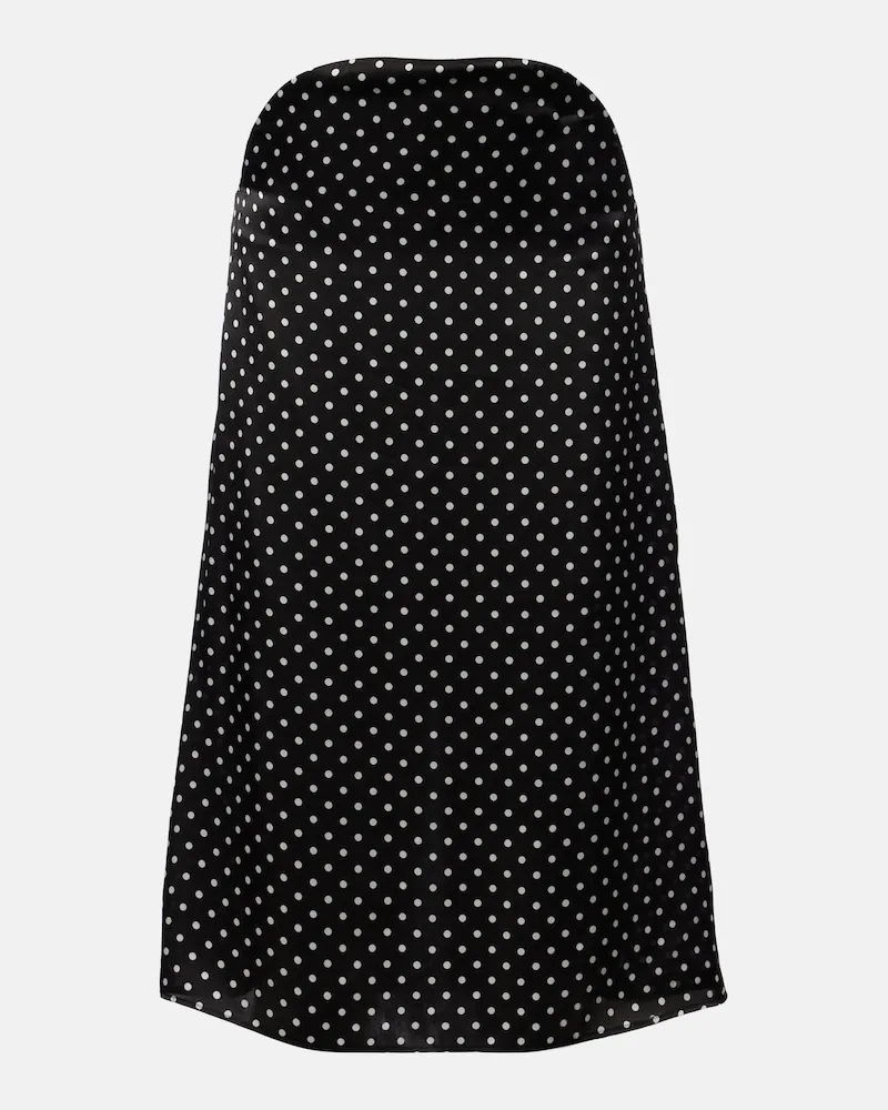 Jean Paul Gaultier Gonna midi in seta a pois con cut-out Nero