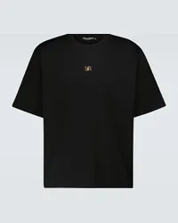 Dolce & Gabbana T-shirt in cotone con logo Nero