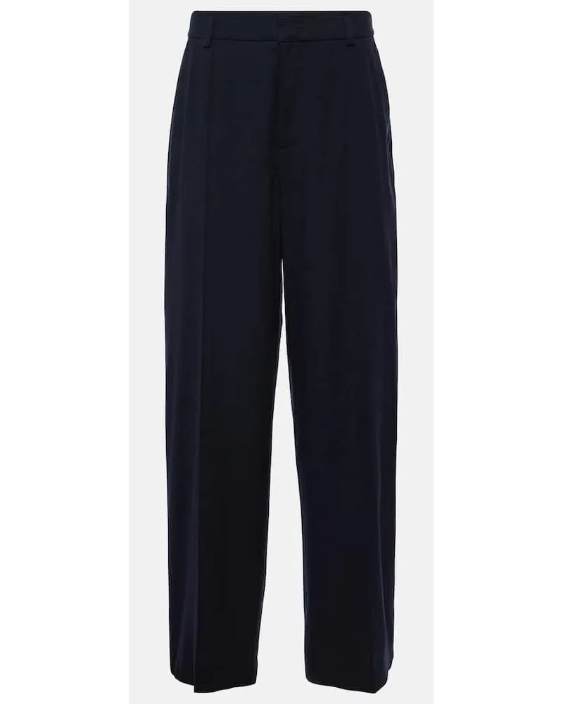 Vince Pantaloni a gamba larga in misto lino Blu