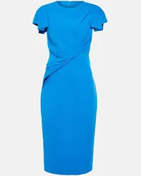 Roland Mouret Abito midi arricciato Blu