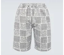 Shorts in cotone con stampa patchwork