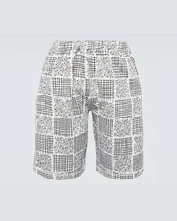 Kenzo Shorts in cotone con stampa patchwork Bianco