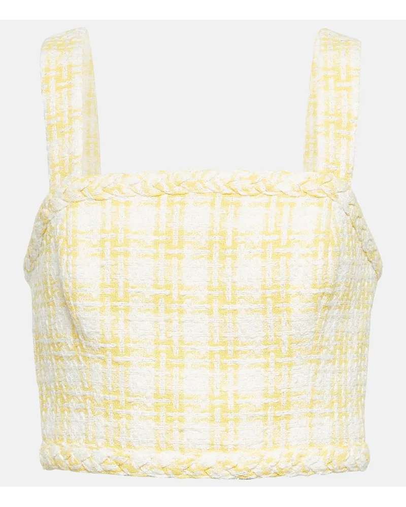 Veronica Beard Top in tweed a quadretti Giallo