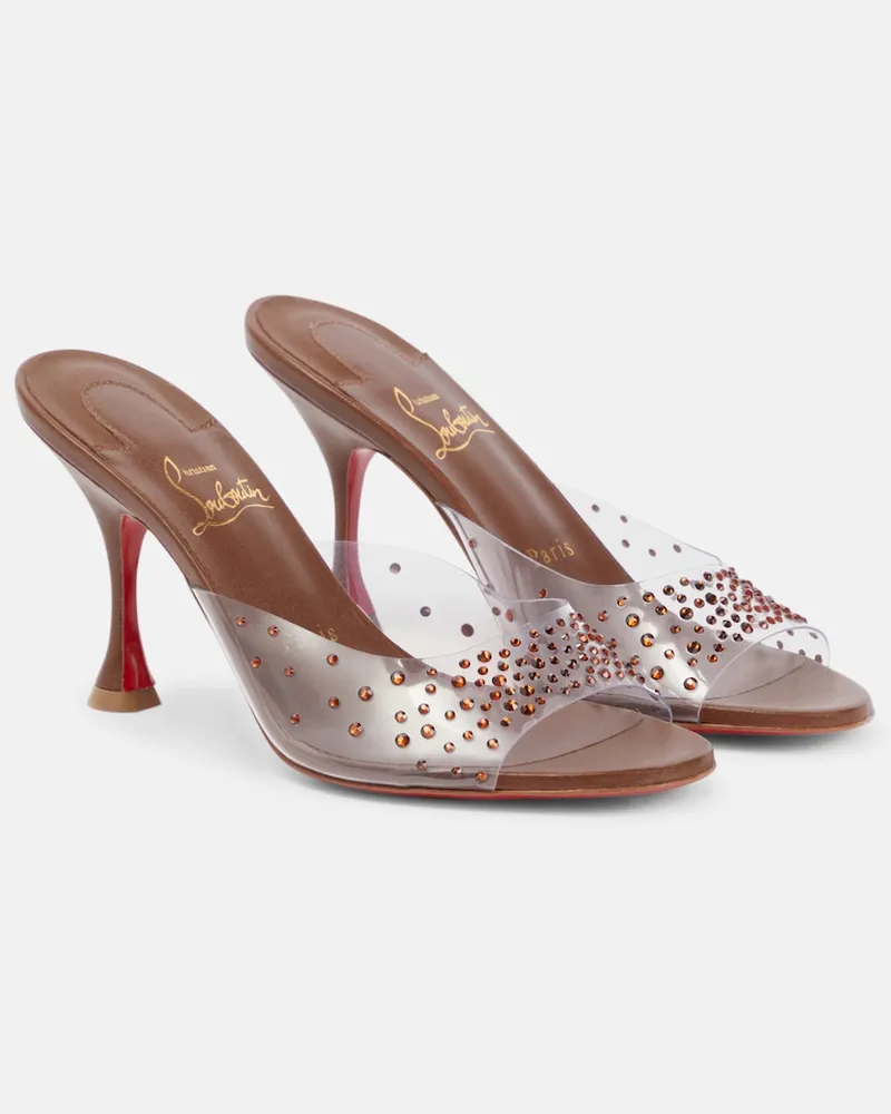 Christian Louboutin Sandali Nudes Degramule con cristalli Marrone