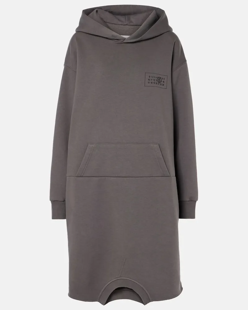 Maison Margiela Abito midi in jersey di misto cotone Grigio