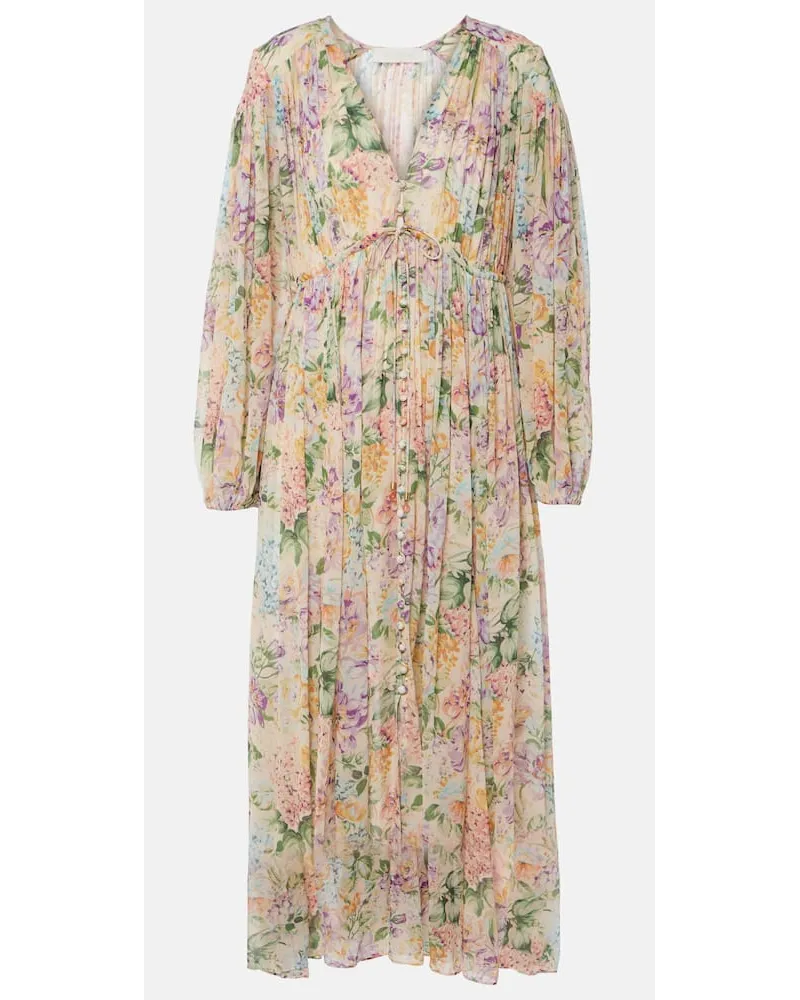 Zimmermann Abito lungo Halliday con stampa Multicolore